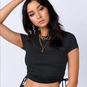 Princess Polly Evant Tee Black Size 2 NEW